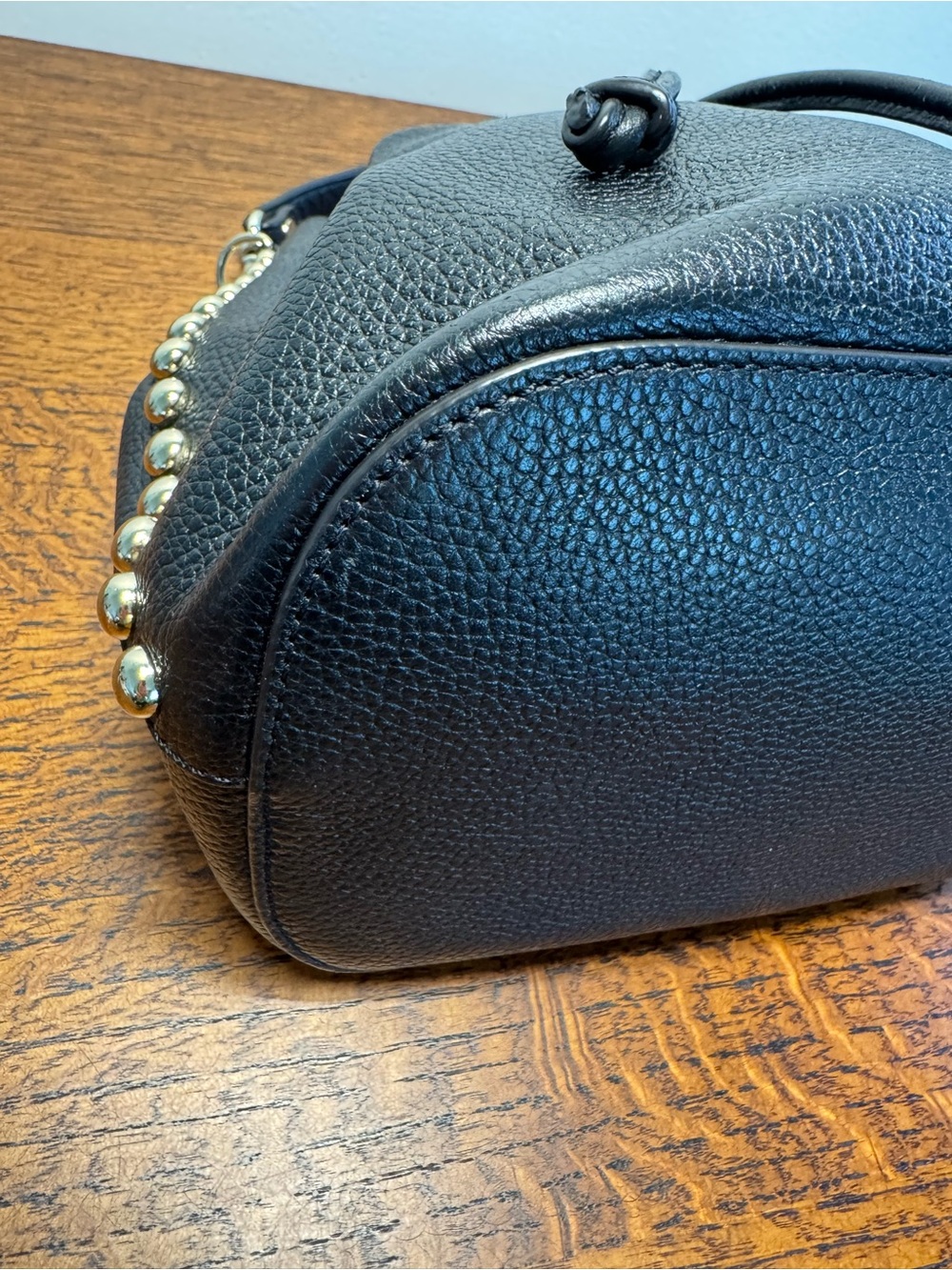 Rebecca Minkoff Black Pebbled Leather Drawstring Bucket Bag - Picture 7 of 9